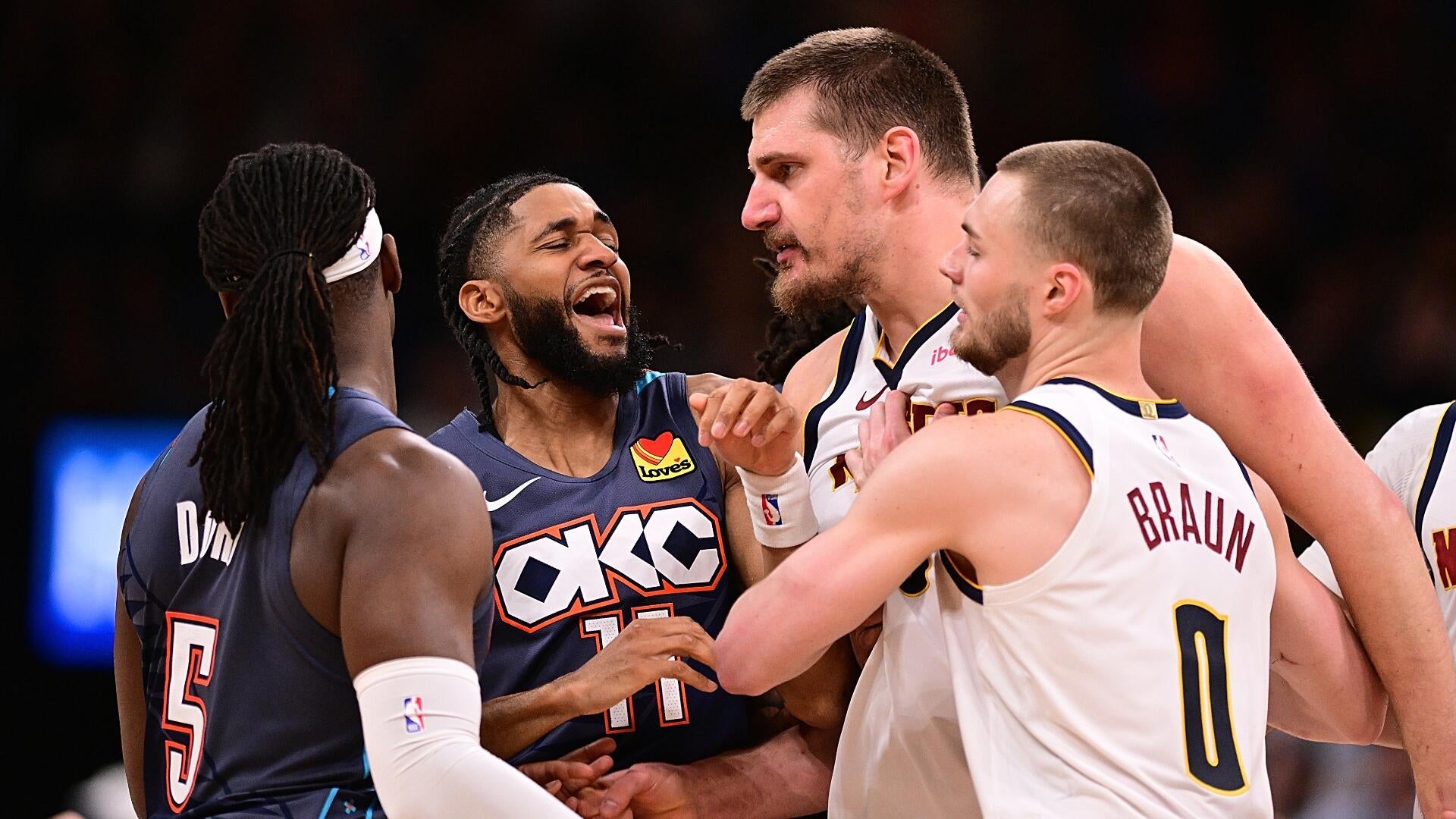 Nikola Jokić calls out Lu Dort after ‘unnecessary’ tripping ejection in Thunder’s heated win over Nuggets